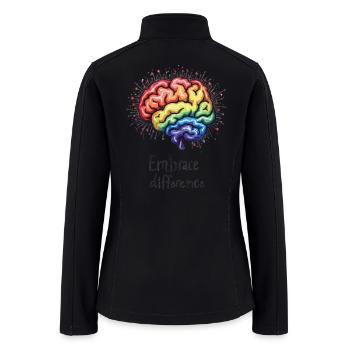 Rainbow Brain Embrace Difference - Women’s Soft Shell Jacket - black - Back