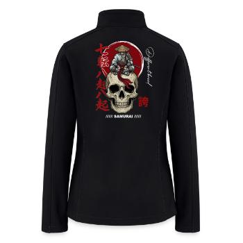 Samurai Skull on Red Circle - Women’s Soft Shell Jacket - black - Back