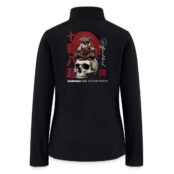 Samurai Skull in Crimson Circle - Women’s Soft Shell Jacket - black - Back