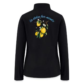 La Dolce Far Niente Lemon Motif - Women’s Soft Shell Jacket - black - Back