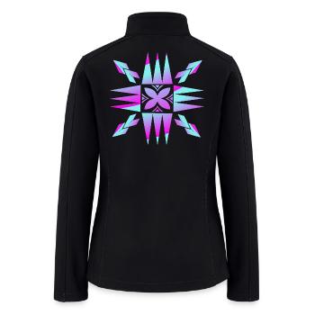 Neon Polynesian Motif - Women’s Soft Shell Jacket - black - Back