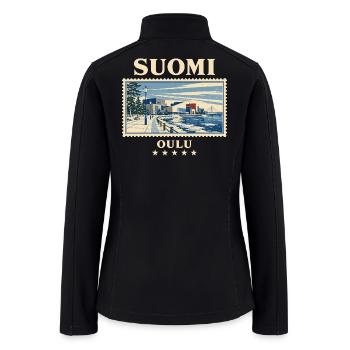 Oulu Waterfront Vintage Stamp - Women’s Soft Shell Jacket - black - Back