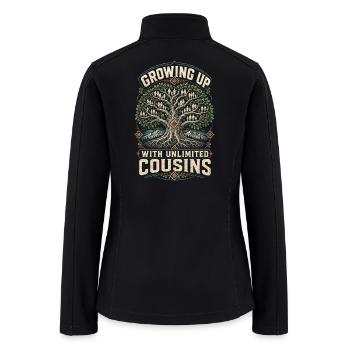 Hmong Growing Up With Unlimited Cousins - Women’s Soft Shell Jacket - black - Back