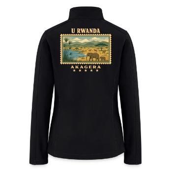 Rwanda Akagera Safari Stamp - Women’s Soft Shell Jacket - black - Back