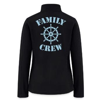 Family Crew (Ship's Wheel Crew Complement Skyblue) - Women’s Soft Shell Jacket - black - Back