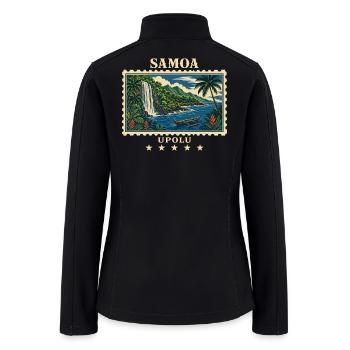 Samoa Upolu Waterscape Stamp - Women’s Soft Shell Jacket - black - Back