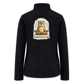 Anxious Bear Meditating - Women’s Soft Shell Jacket - black - Back