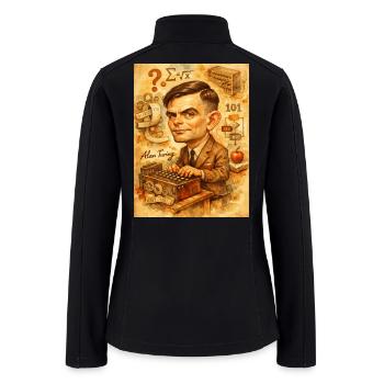 Alan Turing Caricature - Women’s Soft Shell Jacket - black - Back