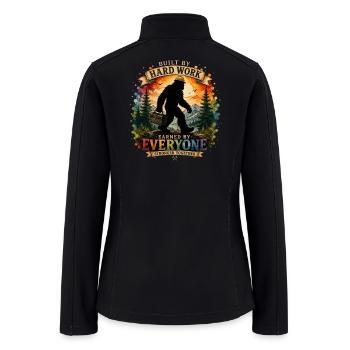 Bigfoot Construction Worker Shirt Hard Work Labor  - Women’s Soft Shell Jacket - black - Back