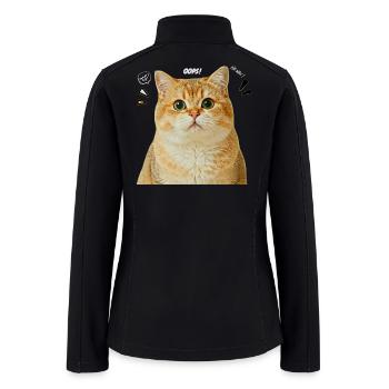 Wide-Eyed Kitty Surprise - Women’s Soft Shell Jacket - black - Back