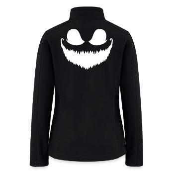 Midnight Grin Silhouette - Halloween vibe  - Women’s Soft Shell Jacket - black - Back