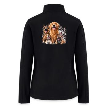 Dog Family Portrait - Women’s Soft Shell Jacket - black - Back