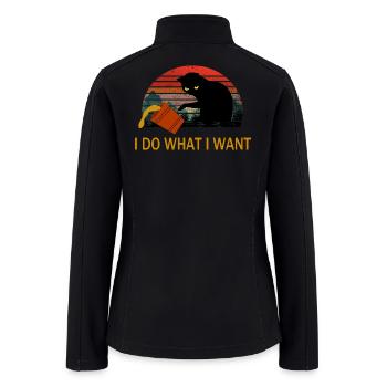 i do what i want Black Cat in Sunset - Women’s Soft Shell Jacket - black - Back