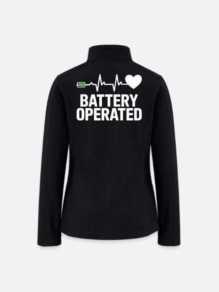 Battery Operated Heartbeat Graphic Tee - Women’s Soft Shell Jacket - black