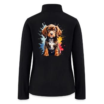 Watercolor American Water Spaniel Puppy - Women’s Soft Shell Jacket - black - Back