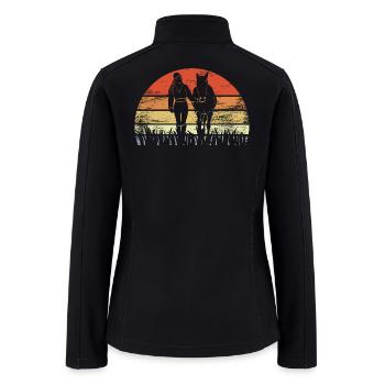 Vintage Equestrian Girl - Women’s Soft Shell Jacket - black - Back