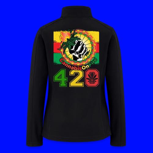 Antic 420 OnFire Herb Weed Marijuana Design - Women’s Soft Shell Jacket