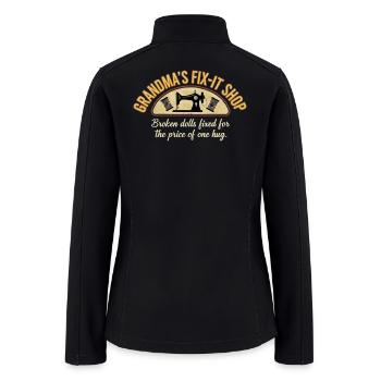Grandma's Fix-It Shop: Doll Repair - Women’s Soft Shell Jacket - black - Back
