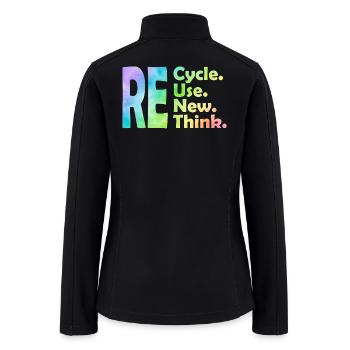 Vibrant Eco Recycling Motivation - Women’s Soft Shell Jacket - black - Back