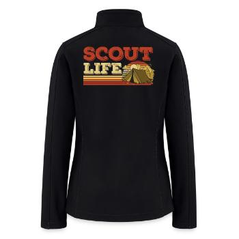 Retro Scout Scouting Life Tent Hobby Camp - Women’s Soft Shell Jacket - black - Back