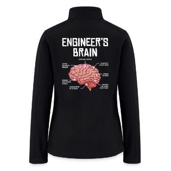 Engineer's Brain Diagram Humorous Illustration - Women’s Soft Shell Jacket - black - Back