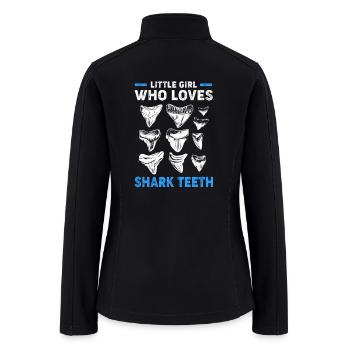 Shark Teeth Collector Girl Sharks Fossil - Women’s Soft Shell Jacket - black - Back