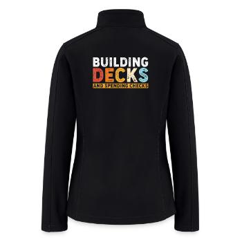 Card Decks Trading Card Game - Women’s Soft Shell Jacket - black - Back