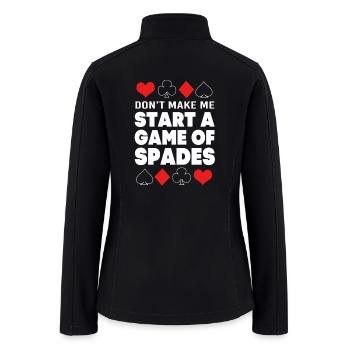 Spades Poker Card Game - Women’s Soft Shell Jacket - black - Back