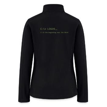 Logos John 1:1 Tech Christian Programmer - Women’s Soft Shell Jacket - black - Back