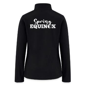 Spring Equinox Floral Script - Women’s Soft Shell Jacket - black - Back