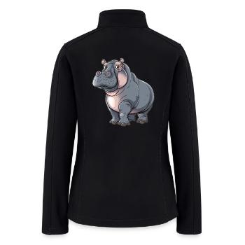 Charming Cartoon Hippopotamus - Women’s Soft Shell Jacket - black - Back