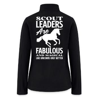 Scout Leader Are Fabulous Funny Scouting Unicorn - Women’s Soft Shell Jacket - black - Back
