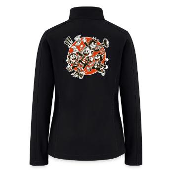 Parody Cartoon Anarchist Punk Kids Band - Women’s Soft Shell Jacket - black - Back