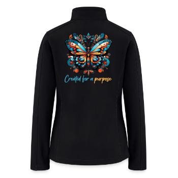 Butterfly Created for a Purpose Monarch Butterfly - Women’s Soft Shell Jacket - black - Back