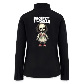 Protect The Dolls – Spooky Doll Design - Women’s Soft Shell Jacket - black - Back