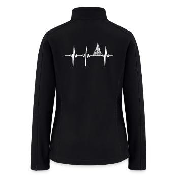 Heartbeat For Sailing Boats With Sails - Women’s Soft Shell Jacket - black - Back