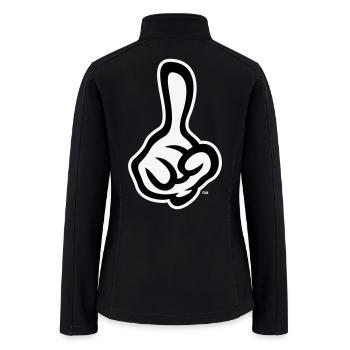 Raised Index Finger (Right Hand / NEG 2C) - Women’s Soft Shell Jacket - black - Back