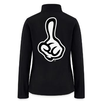 Raised Index Finger (Left Hand / NEG 2C) - Women’s Soft Shell Jacket - black - Back