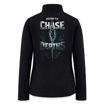Freediving Apnea Diving Chase Depths - Women’s Soft Shell Jacket - black - Back