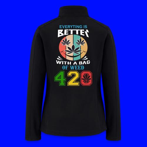 Comic 420 Better Herb Weed Marijuana Design - Women’s Soft Shell Jacket
