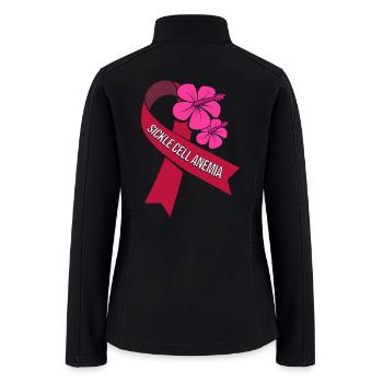 Sickle Cell Anemia Awareness Ribbon - Women’s Soft Shell Jacket - black - Back
