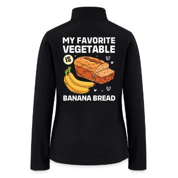 Bread Baking Banana Bread - Women’s Soft Shell Jacket - black - Back