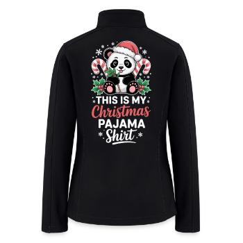 Funny Panda Christmas Pajama Family Holiday - Women’s Soft Shell Jacket - black - Back