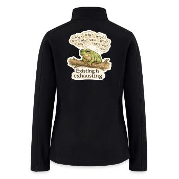 Existential Frog on a Branch - Women’s Soft Shell Jacket - black - Back