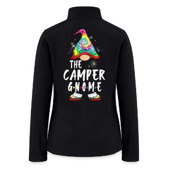 The Camper Gnome Funny Christmas Pajamas Xmas - Women’s Soft Shell Jacket - black - Back