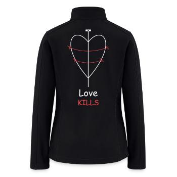Love Kills Barbed Wire Heart Dagger - Women’s Soft Shell Jacket - black - Back