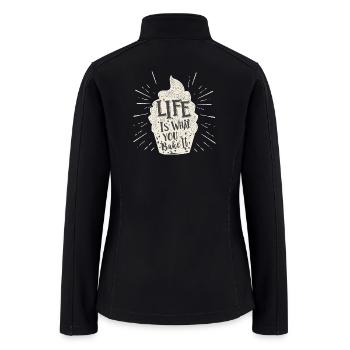 Baker - Life Is What You Bake It Vintage Cupcake - Women’s Soft Shell Jacket - black - Back