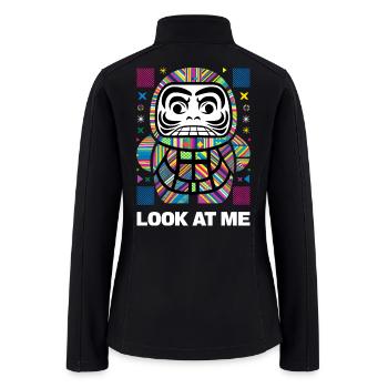 Graphical Patterns Daruma Doll - Women’s Soft Shell Jacket - black - Back