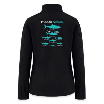 Shark Gift 9 Types Of Sharks Great White Shark - Women’s Soft Shell Jacket - black - Back