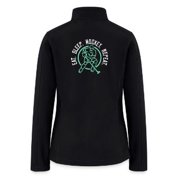 Eat Sleep Hockey Repeat - Women’s Soft Shell Jacket - black - Back